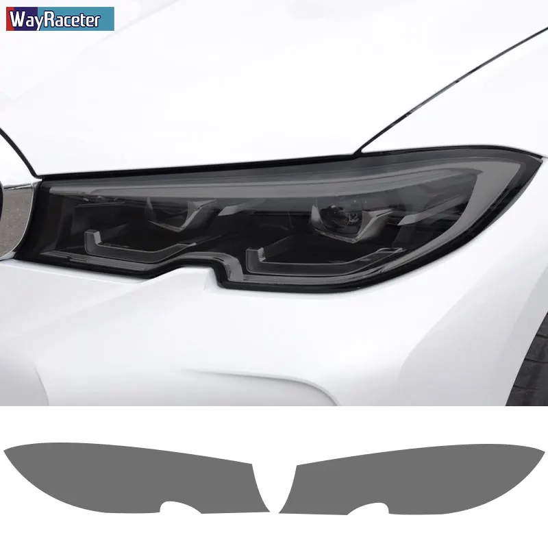 

2 Pcs Car Headlight Protective Film Front Light Transparent Smoked Black TPU Sticker For BMW 3 Series F30 F31 F34 G20 G21