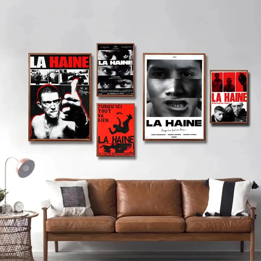 La Haine Poster Waterproof Wall Art Sticker For Bar Living Room Vintage Room Decor High Quality Print Gift
