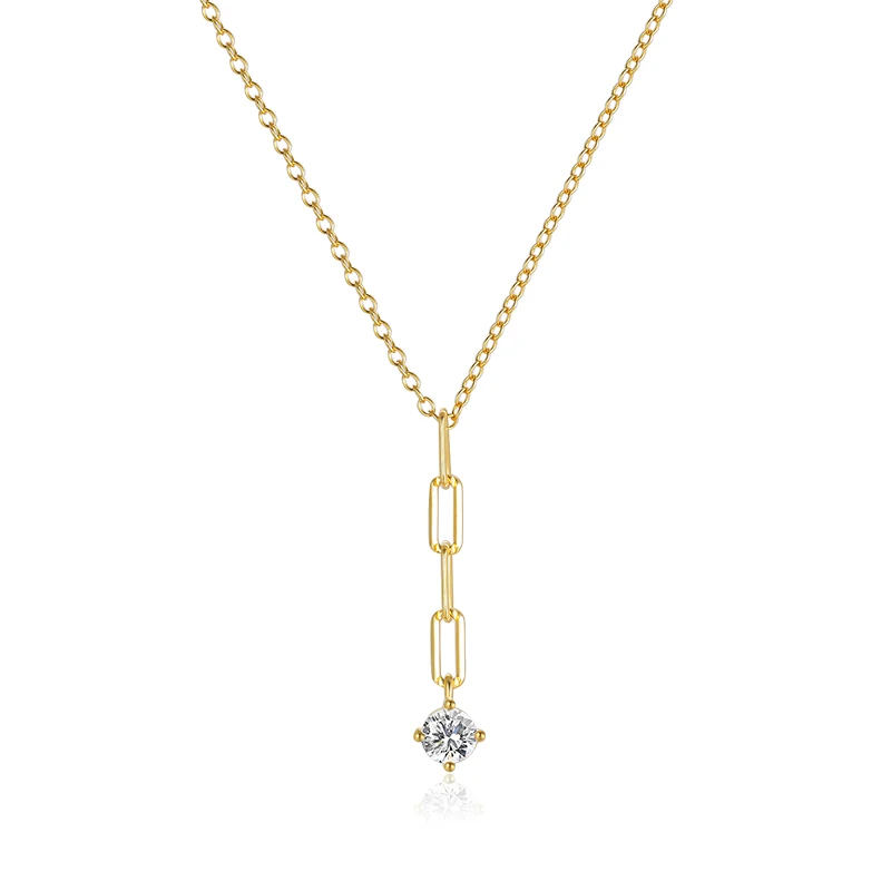 

Korean INS Y-Shaped Chain Necklaces 925 Sterling Silver Zricon Tassel Pendant Necklace For Women Girls Fashion Jewelry