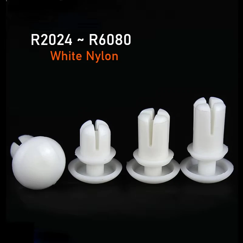 R2024~R6080 White Nylon Rivets Push Button Snap Plastic Rivets for PCB Mother Board