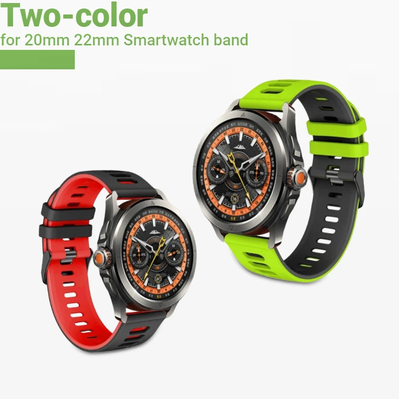 Pulseira de silicone de 22mm 20mm para xiaomi watch s4/s3/s2/s1, pulseira para huawei watch 3/4 pro/gt4 samsung watch 7/6/5/4
