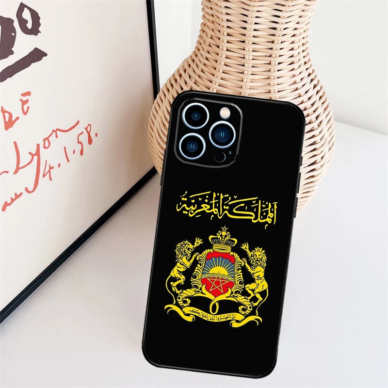 Morocco Maroc Moroccan Flag Case For iPhone 16 15 Pro 12 13 Mini 11 14 Pro Max XS X XR Plus Back Cover