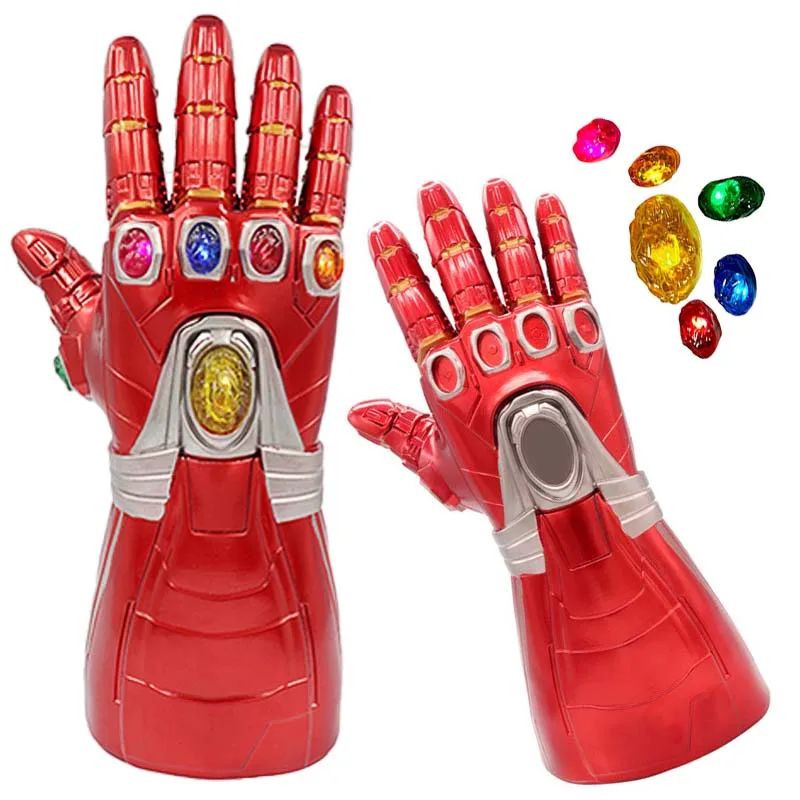 

Adult Kids Thanos Infinity Gauntlet Gloves Iron Man Avengers Cosplay Superhero Led Light Model Glove Props Weapon Halloween Toys