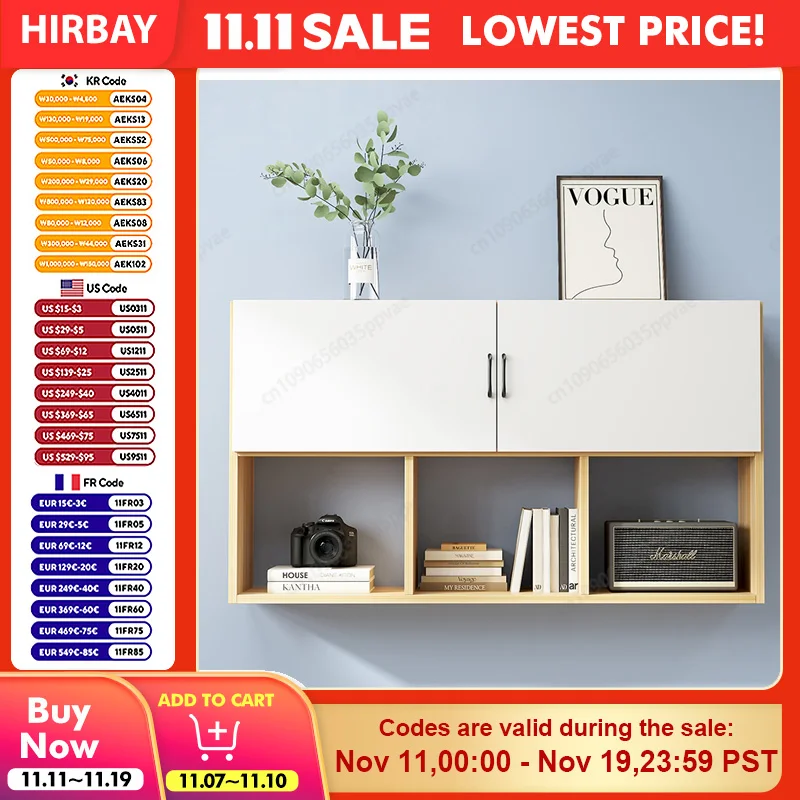 Wall Mounted Wooden Storage Cabinet Kitchen Rack, Bathroom Shelf, Restaurant Organizer for Home Living Room Space Saving Storage