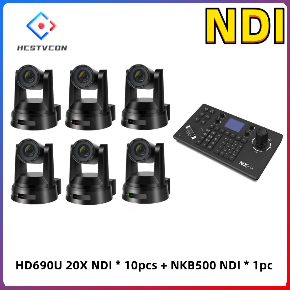 NDI 1pc-10pcs PTZ Camera SDI HDMI LAN USB 20X Zoom Live Streaming Camera for Church Business Meeting 1PC Controller Keyboard Kit