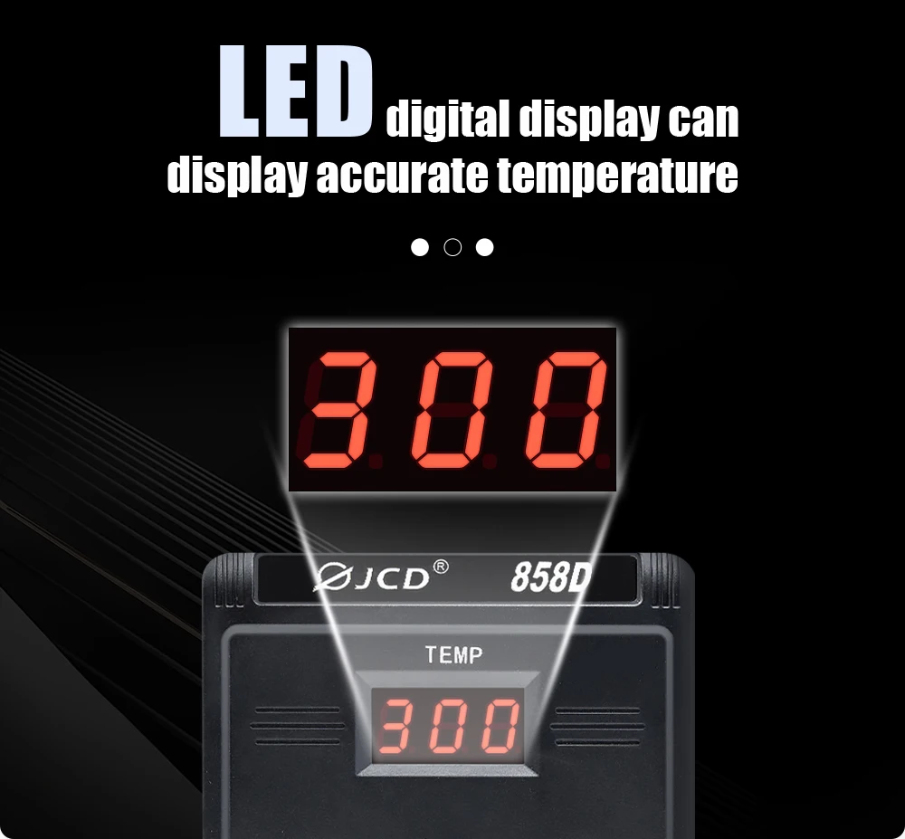 Jcd 700W 858d Heteluchtbewerkingsstation Digitaal Display Warmtepistool Temp Kalibratiemodus Voor Bga Pcb Ic Telefoon Reparatie