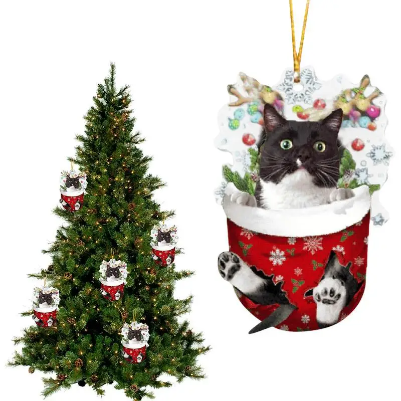 Christmas Cat Pendant Christmas Party Decoration New Year 1pc Gifts Ornaments Christmas Decorations Hanging