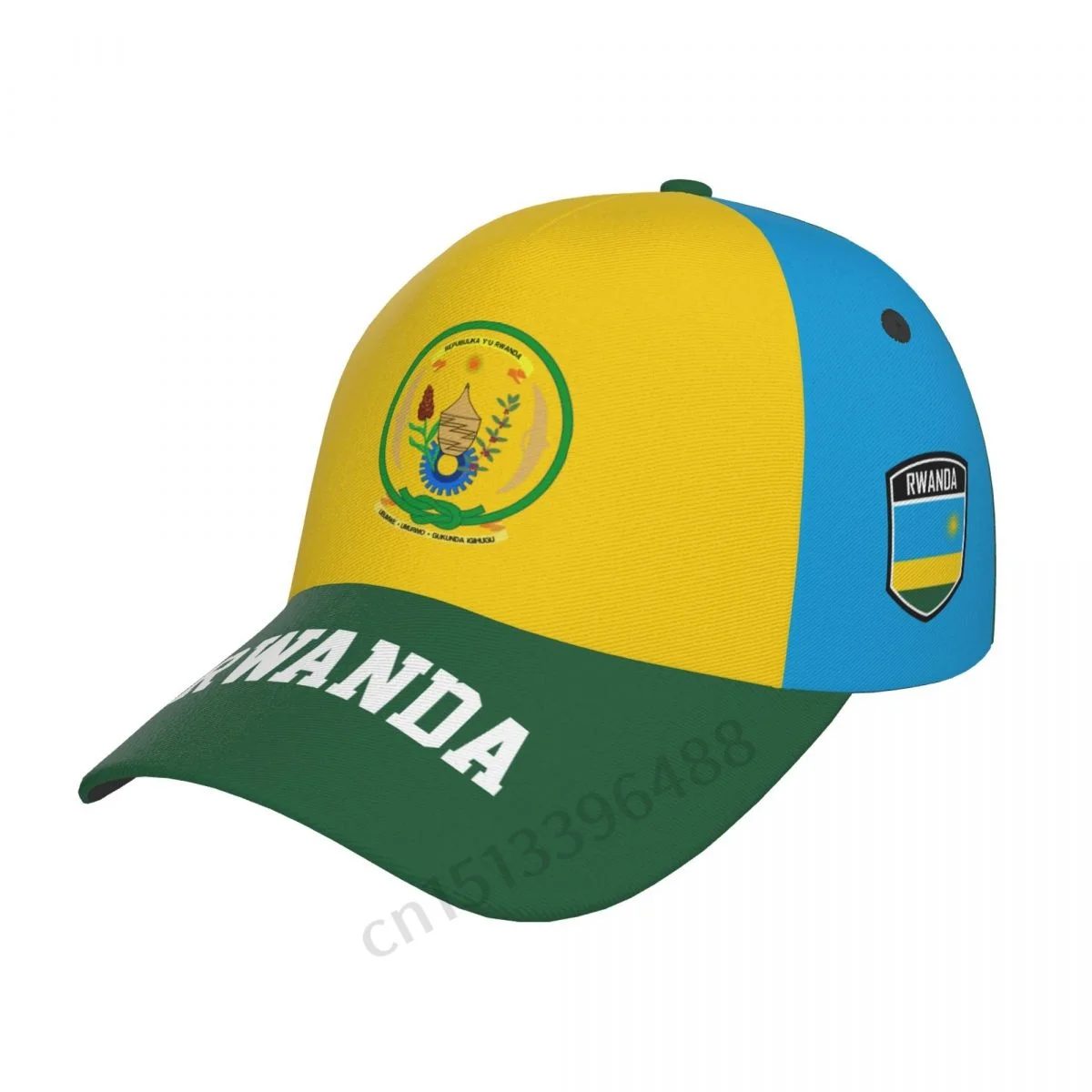 Rwanda Flag 3D Soccer Hats Sun Baseball Cap Breathable Adjustable Men Women Outdoor Fishing Hat