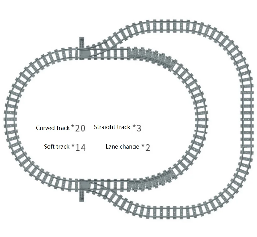 100Pcs City Trains Train Track Rail Bricks Model Toy Soft Track& Cruved& straight For Kids Gift Compatible All Brands Railway