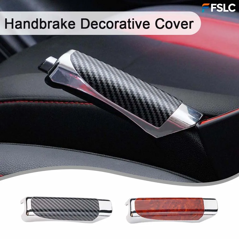 

Cars Accessories Handbrake Decorative Cover Peach wood Black Car interior Decoration Stickers Upgrade Modify A Car