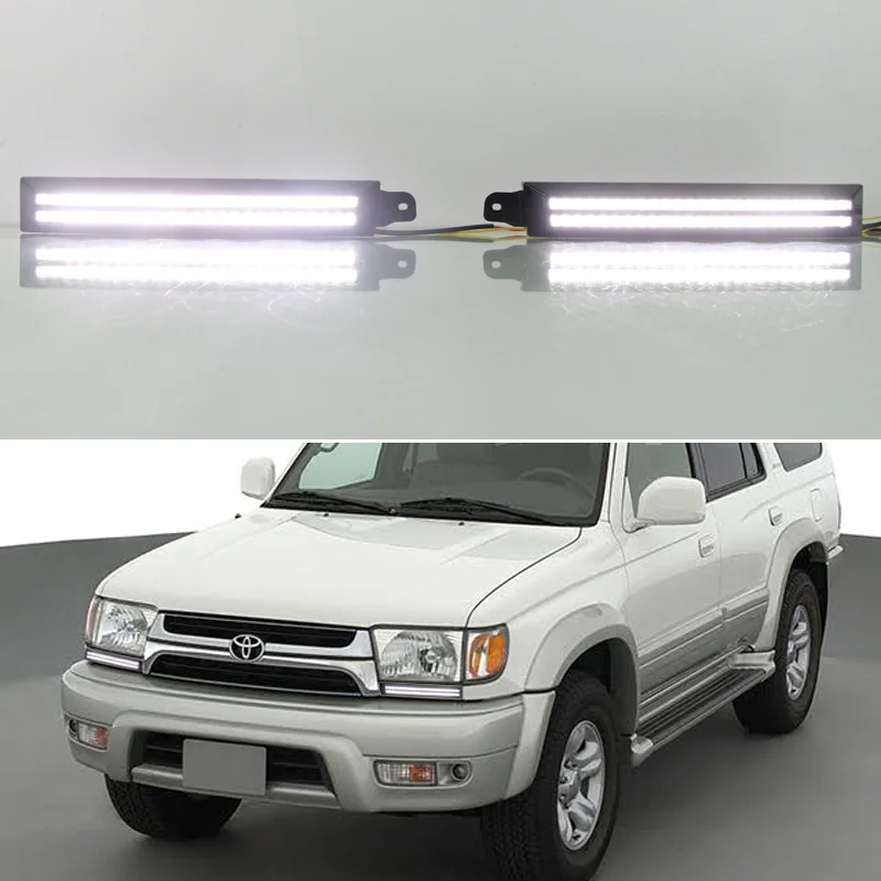 LED Daytime Running Light For Toyota 4Runner 1996-2002 Dynamic Turn Signal Waterproof ABS Car DRL 12V LED Fog Lamp Decoration