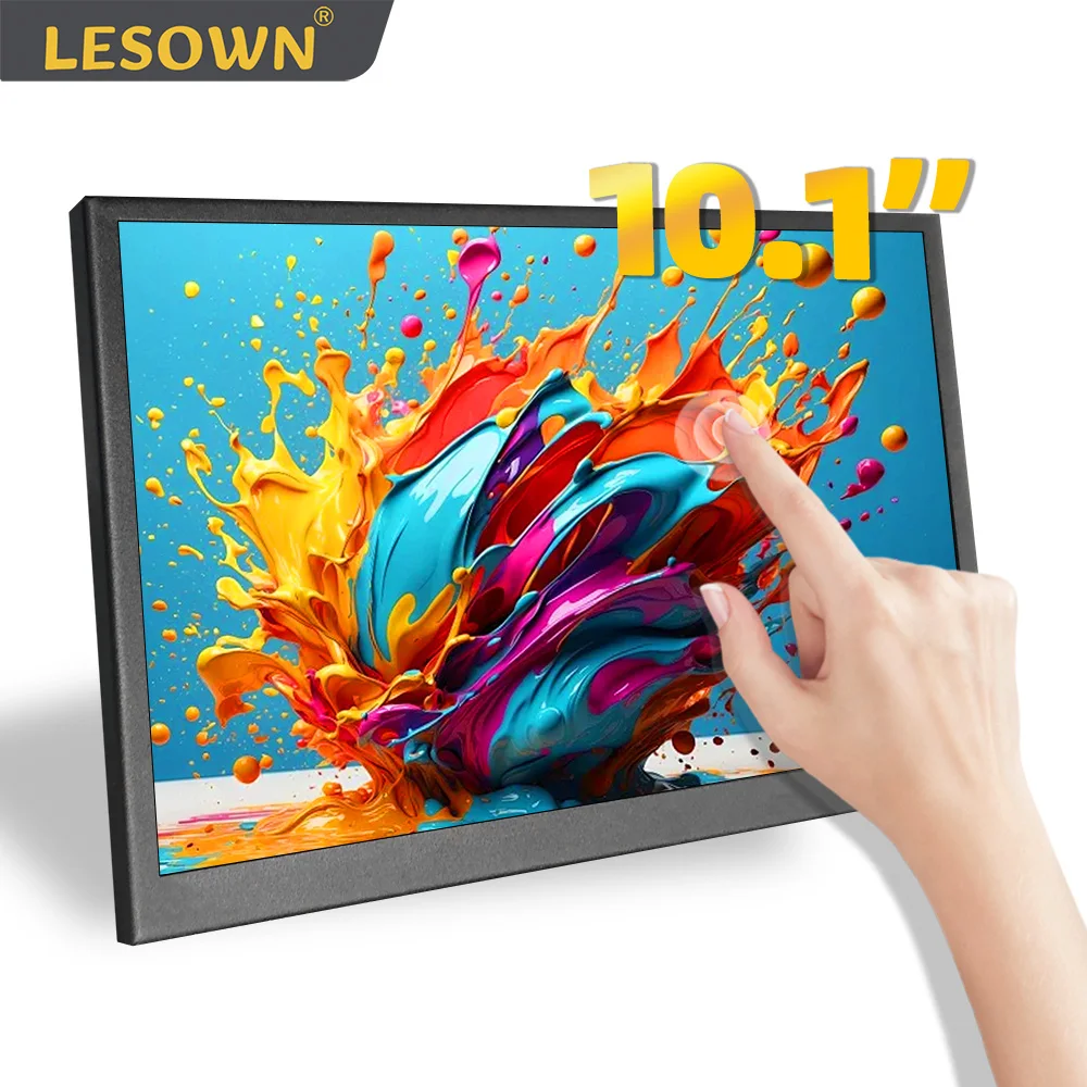 

LESOWN Portable Second Display 10.1 Inch 1024x600 IPS LCD Sidebar Expansion Screen Touch Auxiliary Monitor Support For Laptop PC