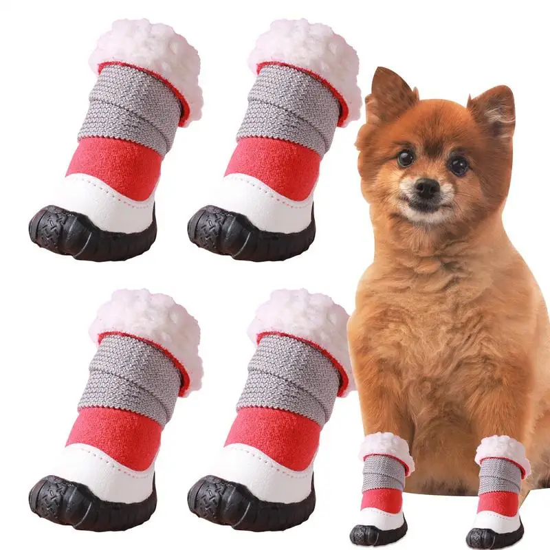 

Dog Snow Boots Winter Dog Paw Protection Shoes Anti-Slip Dog Shoes Waterproof Dog Booties For Snow Beach Hiking Camping