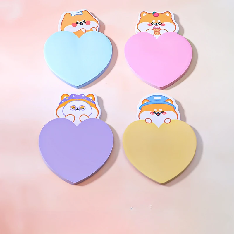 Cute Cartoon Love Animal Sticky Note, Message Memo, Pode ser postado, Cadernos Kawaii, Papelaria escolar, 30 Folhas