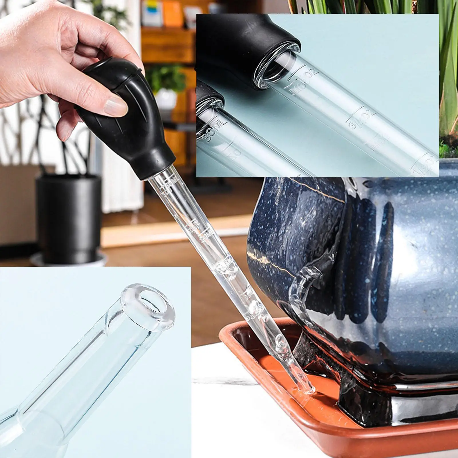 Large Pipette with Scale with Measurement Eye Dropper Long Pipette Dropper for Crafts Essential Oil Indoor Outdoor Pot Plant