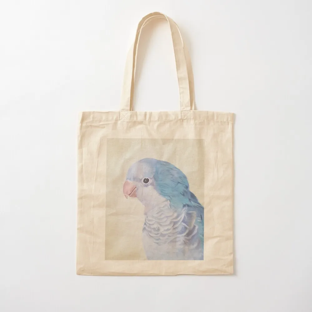 Blue Quaker - pet bird portrait painting Tote Bag Handbags women Shopper Women's shopper bag tote bag canvas