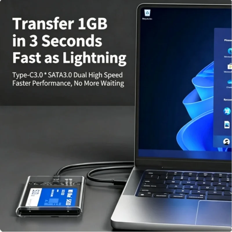 Transparent 2.5 Inch Notebook Serial Port USB 3.0 High-Speed Mobile SSD Mechanical Hard Disk Enclosure Case