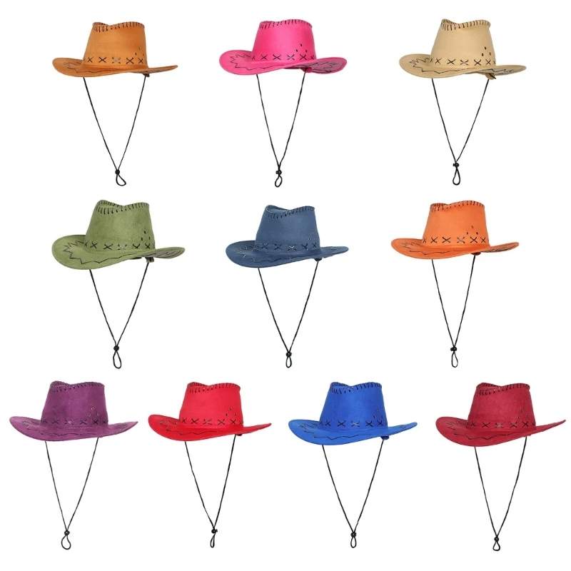 Classical Cowboy Hat for Travel Wide Brimmed Hat Western Cowboy Hat for Boy Men Adults Cowboy Hat Multicolored Hat