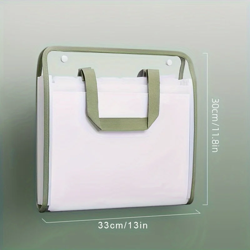 1PC Portable A4 File Organizer - 13 Pocket Waterproof Document Holder, Durable ABS for Students