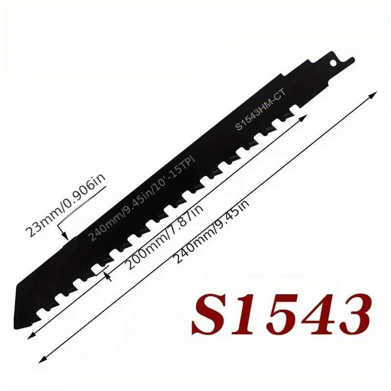 ‌3-Pc Carbide Reciprocating Saw Blades - Cuts Gas Blocks, Brick, Stone & Masonry - Heavy Duty for Power Saws‌
