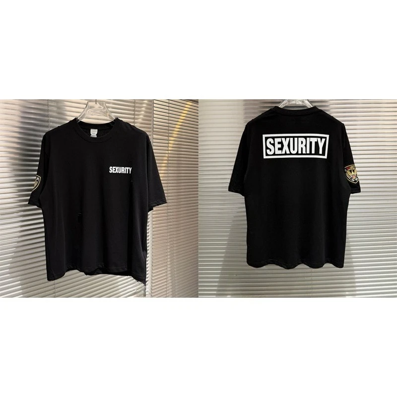 2026 Spring/Summer Collection Double Eagle Emblem Safe Print Men's and Women's T-Shirts Trendy Loose-Fitting Men's T-Shirts