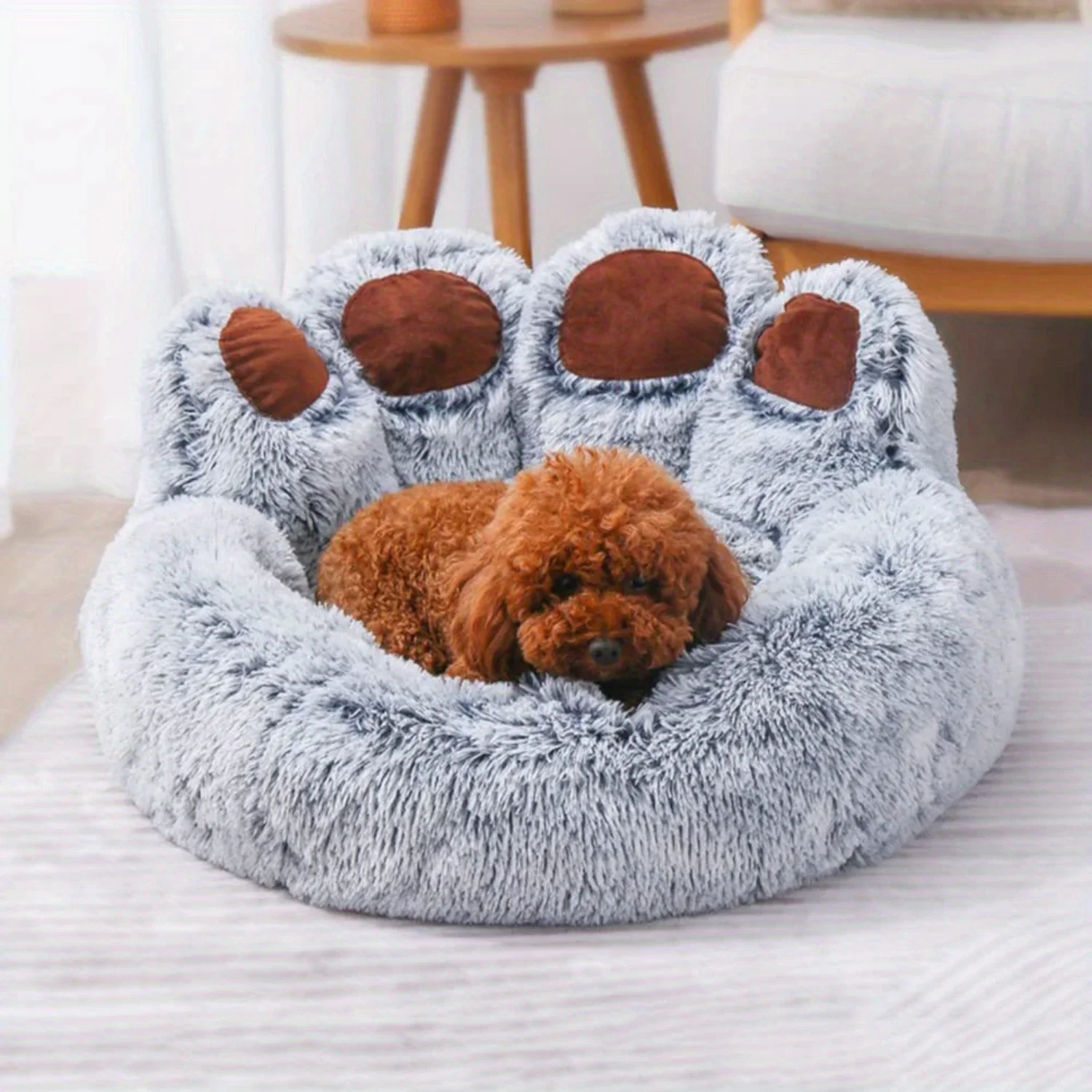 Soft, Cozy, and Fluffy Bear Paw Shape Pet Beds - Ideal Comfortable and Cute Design for Cats of All Sizes - Perfect for Small to