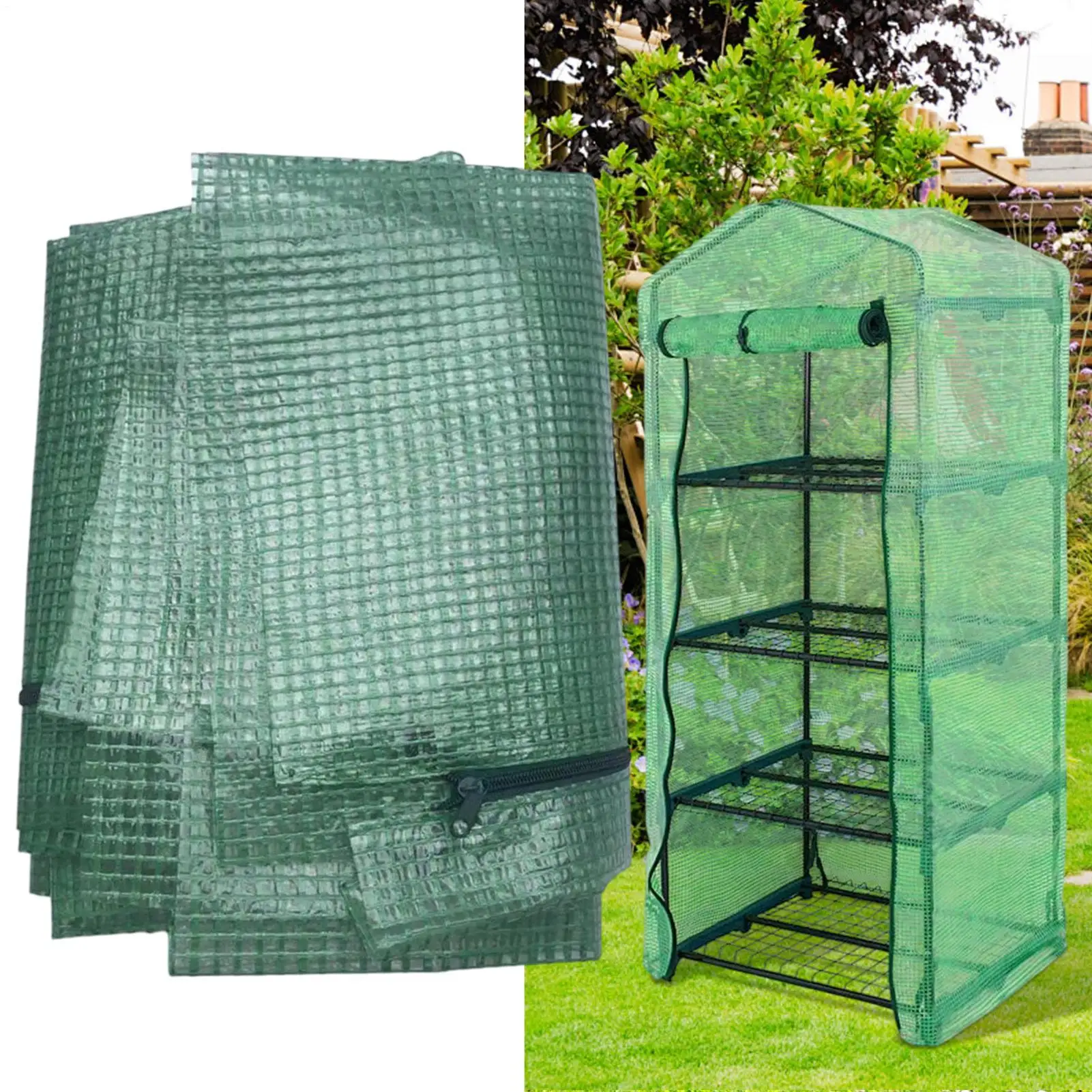 Green House Cover Pvc Greenhouse Cover UV-Resistant Replacement Accessory Protector Shade for garden (cover only no holder)