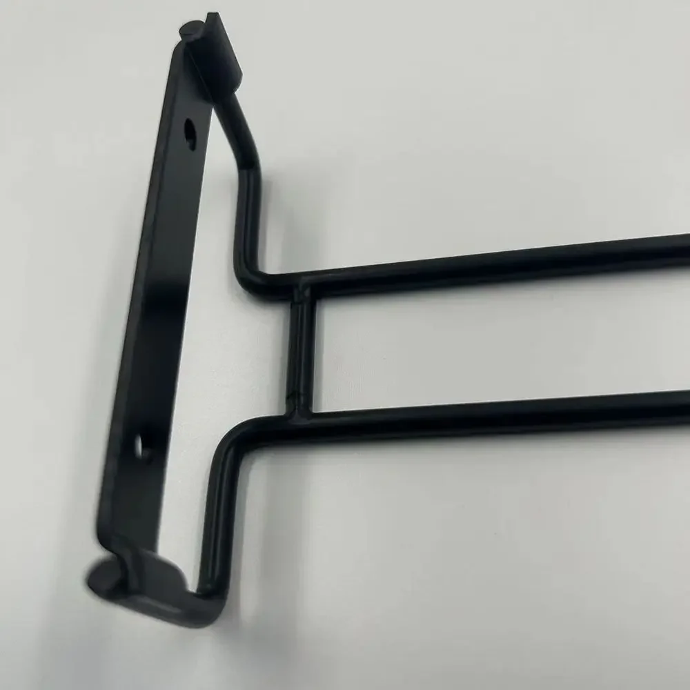 High-Quality Black Iron Wall Mounted Stemware Holder Goblet Hanging Rack Wine Glass Bar Organizer