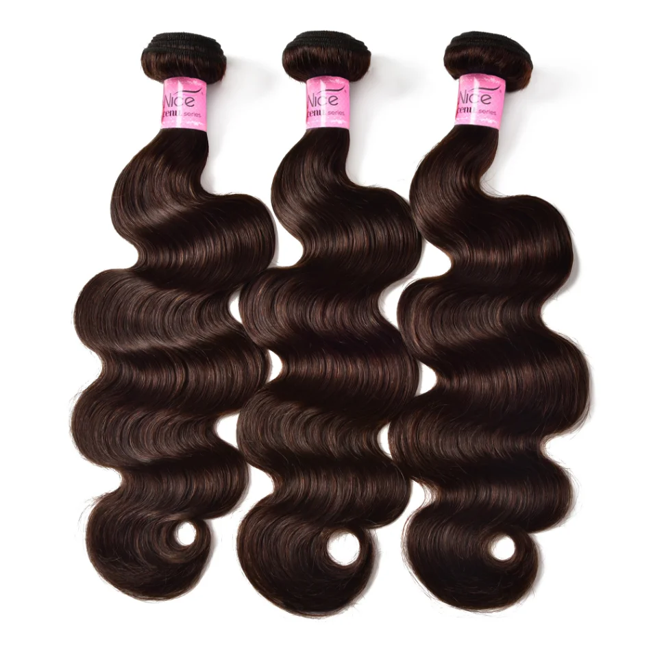 Unice Hair 3 PCS colore brasiliano 2 fasci di onde del corpo affare 100% fasci di capelli umani estensioni marroni più scure vergini capelli