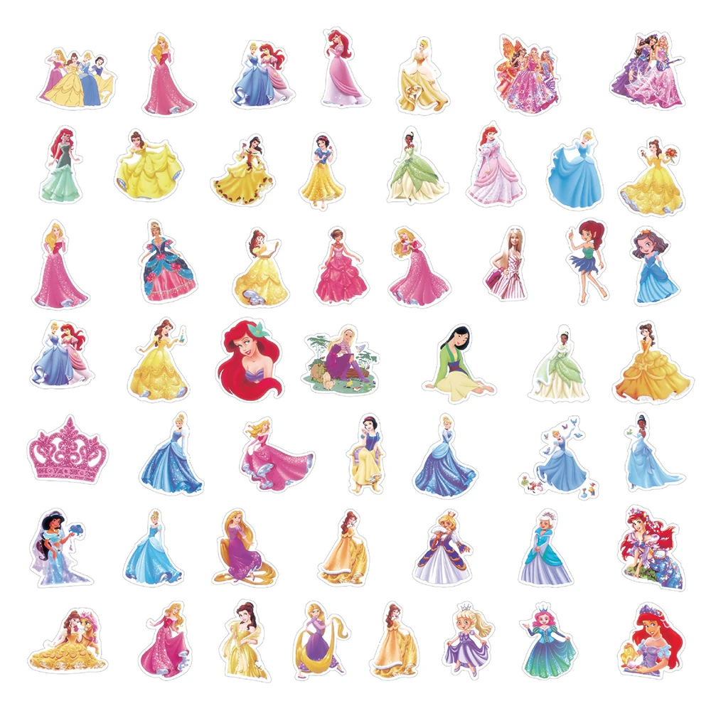 10/30/50PCS Disney Prinzessin Cartoon Aufkleber Nette Graffiti Dekoration Laptop Gepäck Telefon Fall Gitarre Wasserdicht Aufkleber kinder Spielzeug