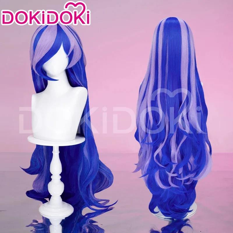 

Парик принцессы Луны, парик для косплея с героями мультфильмов, DokiDoki, женский, 100 см, фиолетовые, длинные волосы Woannu Princess Lunaa, бесплатная кепка для косплея, Хэллоуин