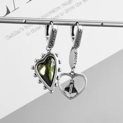 Trendy Elegant Vintage Creative Crystal Heart Drop Earrings for Women Girl Fashion Temperament Party Prom Jewelry