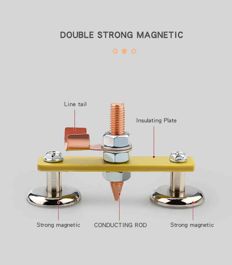 1pc Welding Magnet Head Magnetic Welding Ground Clamp Holder Fixture Strong Welder Sheet Metal Repair Machine Ground Wire Clamp
