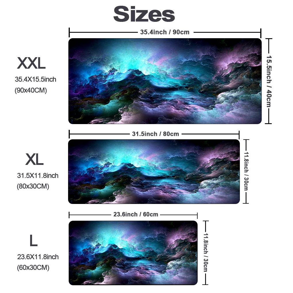 Imagem -02 - Cloud Moon Design Desk Mat Mouse Pad Kawaii Roxo Esteiras de Teclado Gaming Estendidas Xxl Grande Mousepad Rosa Bonito xl 90x40