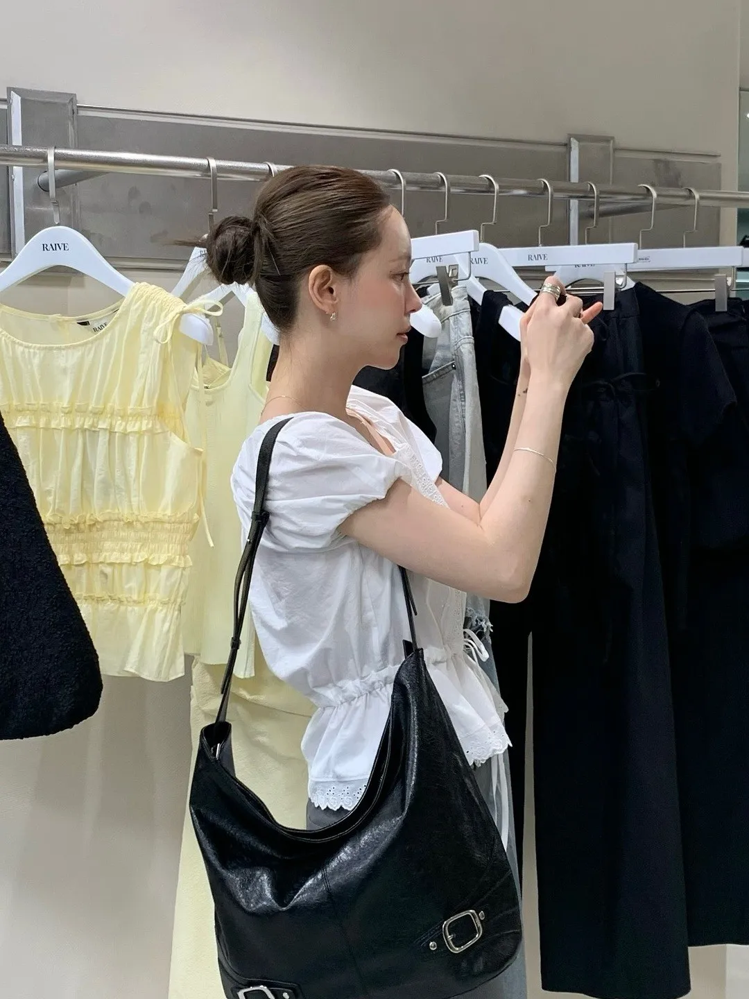 Colletto quadrato in pizzo di cotone bianco Bubble Sve Dstring Vita ort irt Cardigan aperto Faion Commute Sle Slim Fit da donna