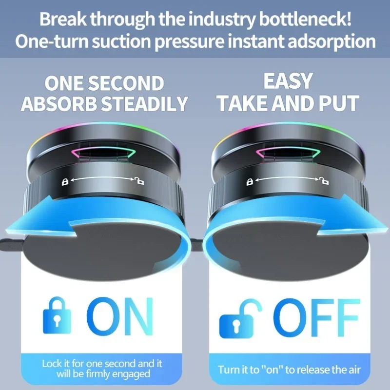 TCYATO تبريد شاحن سيارة لاسلكي مغناطيسي حامل هاتف السيارة جبل شحن سريع آيفون برو شفط كأس فراغ قابلة للطي