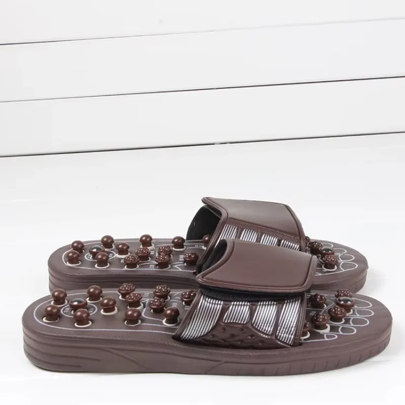 Portable Sandals Reflexology Massage Acupressure Foot Massager with Replaceable Head Thick Bottom EVA Foot Massage Slipper
