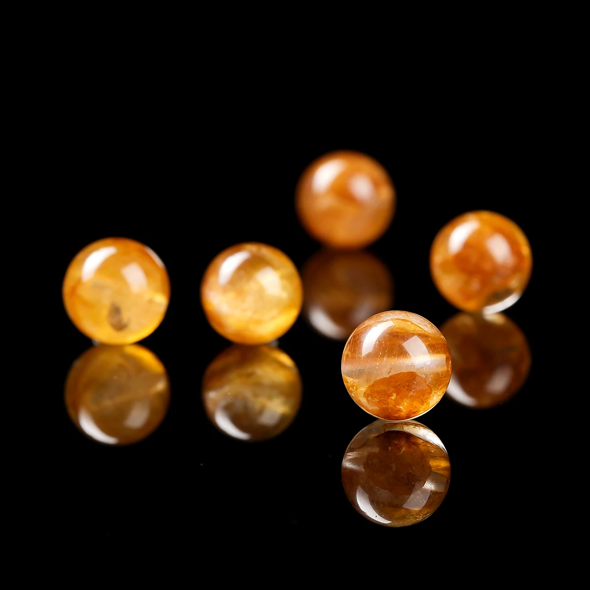7A Natural Yellow Flower Quartz Single Loose Bead 8-12mm for DIY Bracelet Necklace Pendant Jewelry Making Craft Supplies