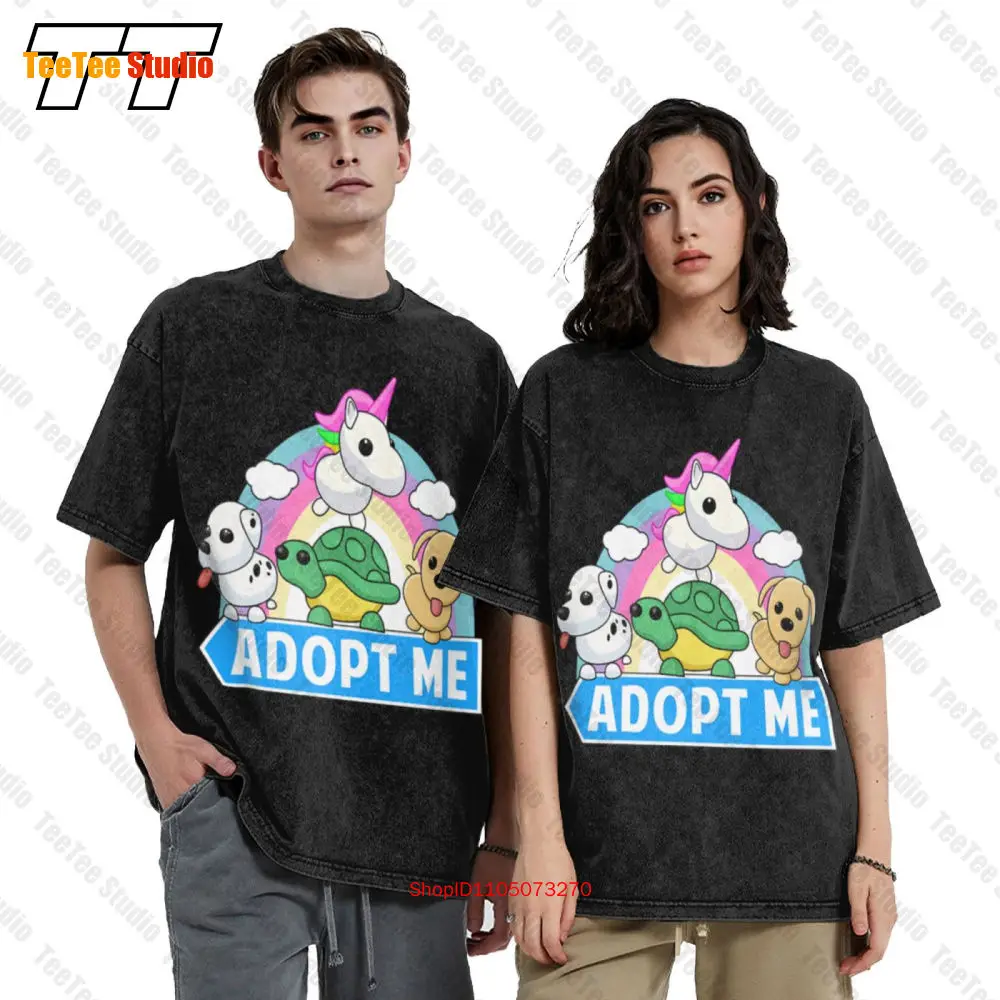 Immagine 3: T-shirt oversize vintage con animali carini Adopt E7KS