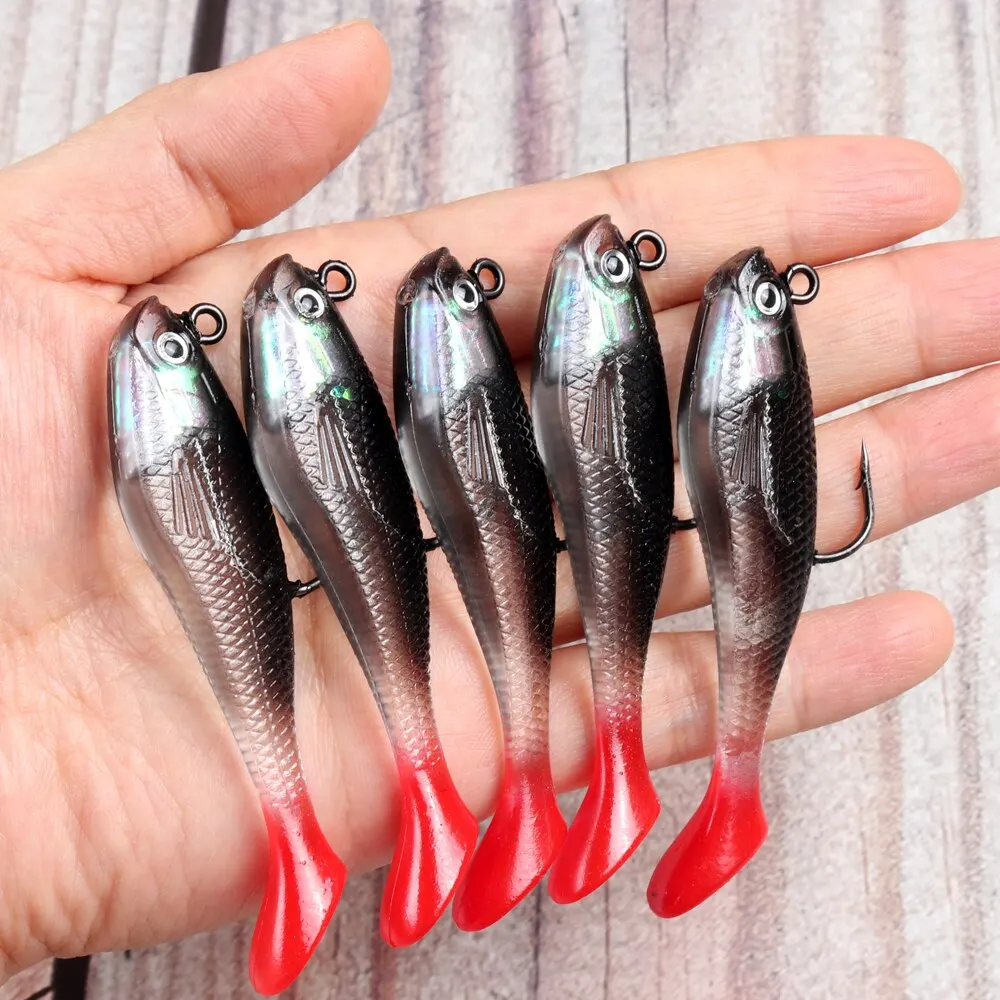 5pcs/lot Fishing Lures Wobblers For Pike Soft Lure Silicone Bait Lead Jig Fish With Hooks Artificial Baits Pesca Fishing Tackle