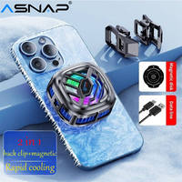 ASNAP X76 Phone Cooler 2 In 1 Magnetic Back Clip Semiconductor Cooling Fan for Game Live iPhone Sumsung RGB