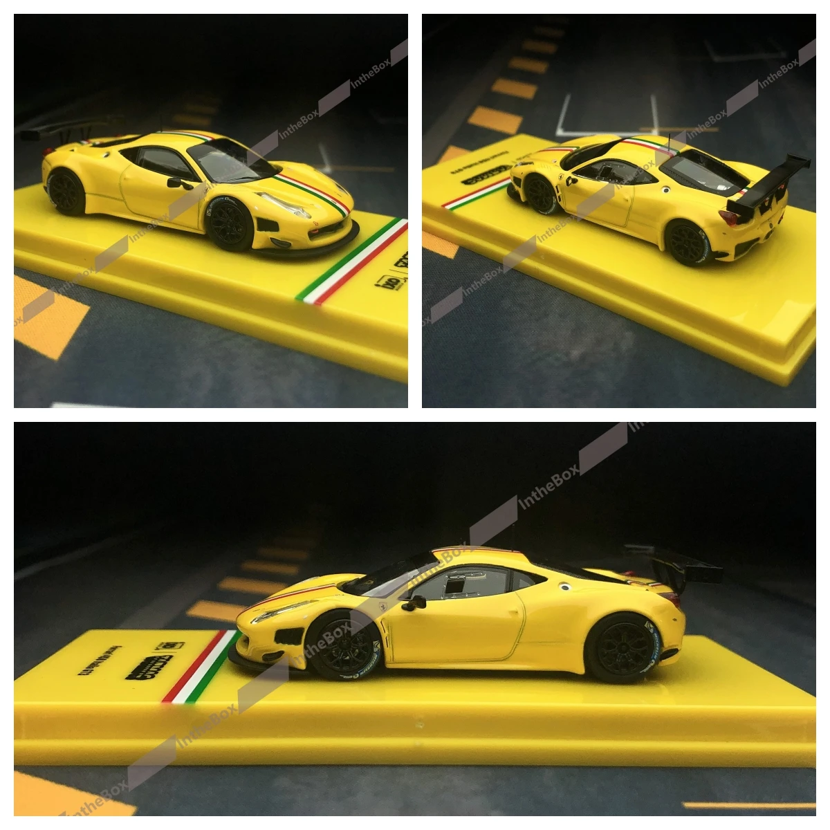 

Tarmac 1:64 Yellow 458 Italia GT3 Sports Model Diecast Metal Car