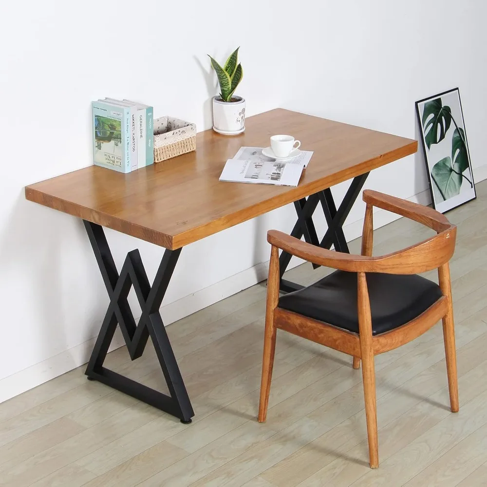 Kaki Meja Logam Industri Tugas Berat, Tinggi 28, Lebar 19.7, Kaki Furnitur Hitam Modern untuk Meja Kokoh