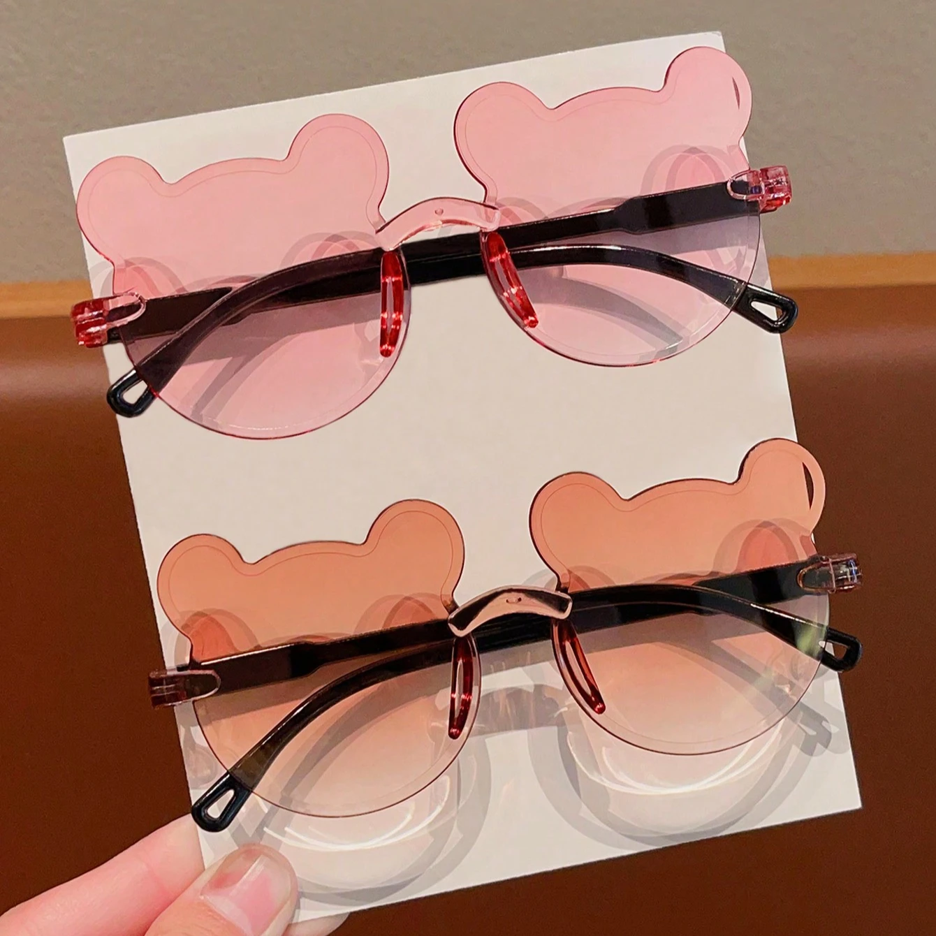 2/3 Stuks 2024 Nieuwste Schattige Beer Mode Bril Bescherming Brillen Kaart Alleen Tonen, Niet Verzending