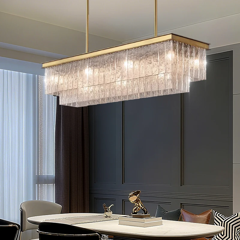 

Luxury Crystal Living Room Chandelier Dining Room Hanging Lamp High Ceiling Fixtures Pendant Lights Kitchen Island Lighting