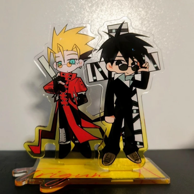 

Anime Trigun Vash the Stampede Nicholas D Wolfwood Cosplay Standing Plate Acrylic Figure Stand Desktop Decoration Ornament Prop