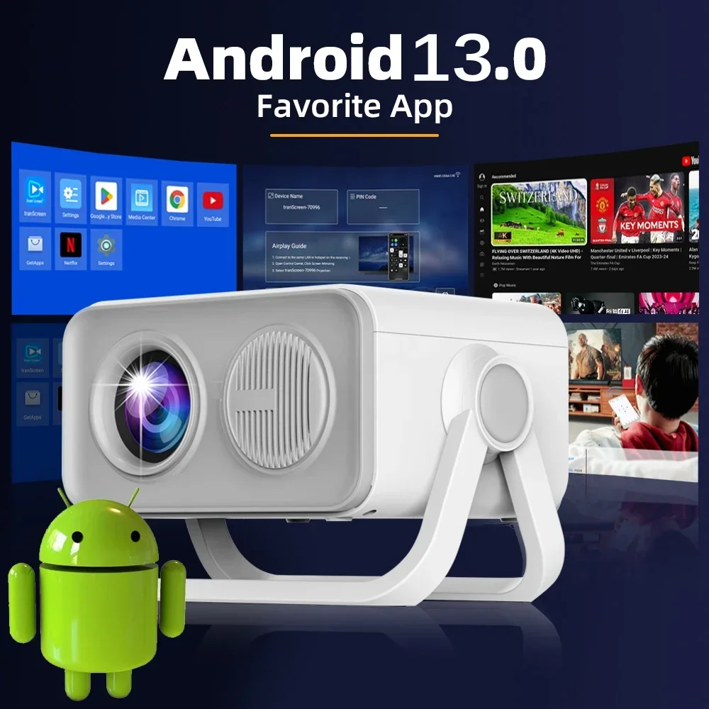 HT23 PRO Android 13 Projector Native 1080P 390ANSI Dual Wifi6 BT5.0 4K HD 1080P Cinema Draagbare Projector HT23 Opgewaardeerd