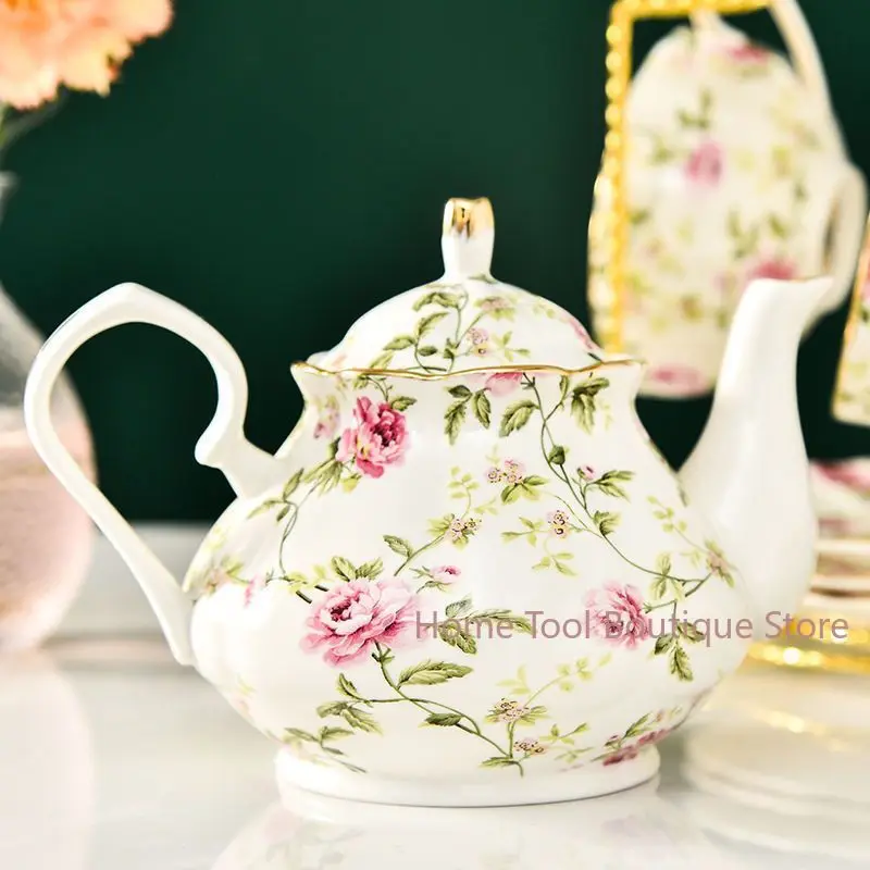 European Bone Coffee Teapot 400ML English Afternoon Tea Set Kettle Pot Resistant High-Grade Porcelain Heat China Teapot Pot