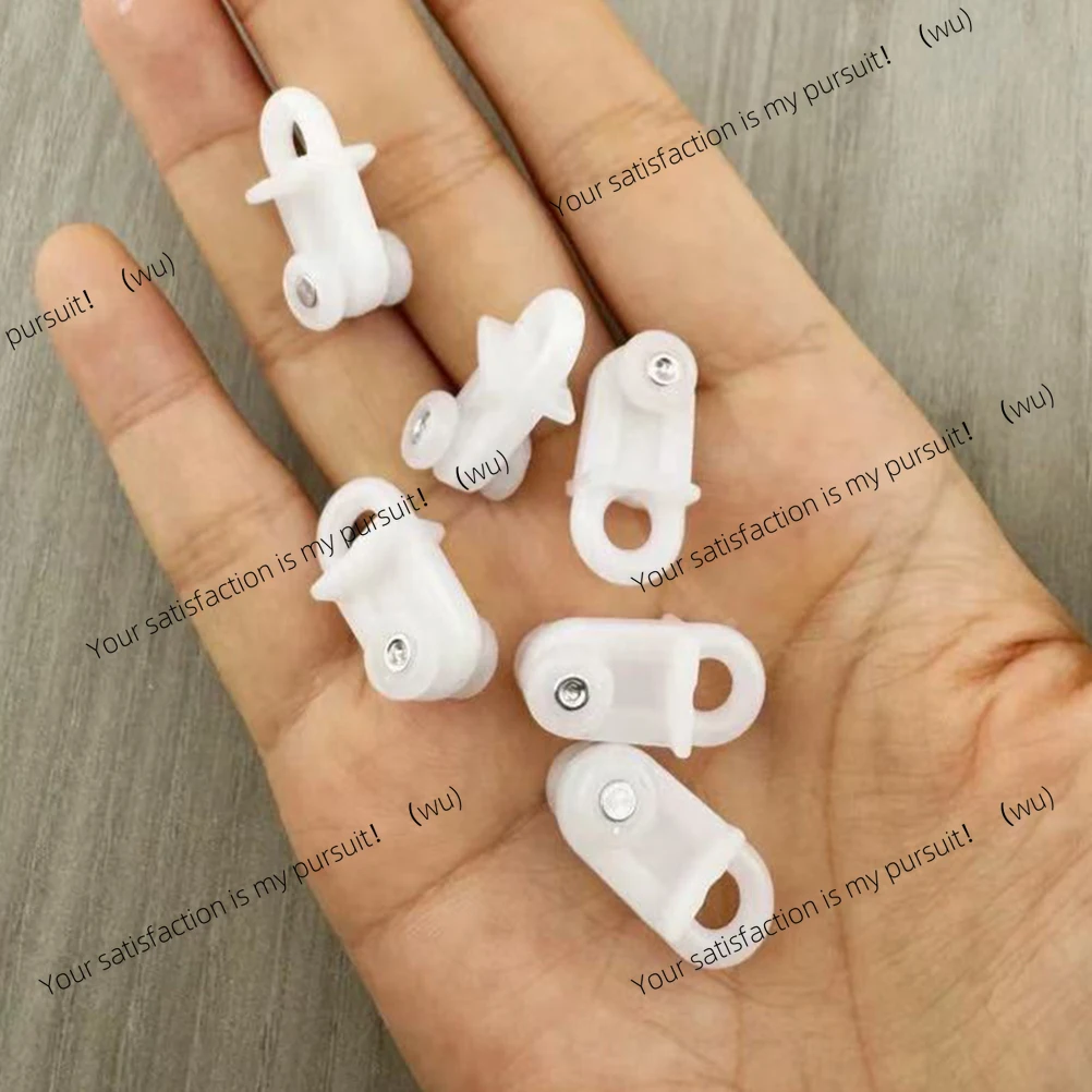 100pcs Curtain Track Plastic Gliders Hooks Double Rails Ceiling Pulley Shower Window Lightweight Quiet Stable Fits Home Decor