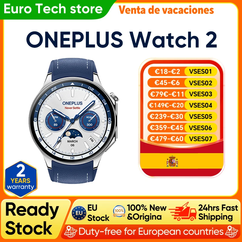 Reloj OnePlus 2 con Pantalla AMOLED de 1.43'', Batería de 500mAh, Más de 100 Modos Deportivos, 2GB+32GB, 46mm, WiFi… — oferta en AliExpress